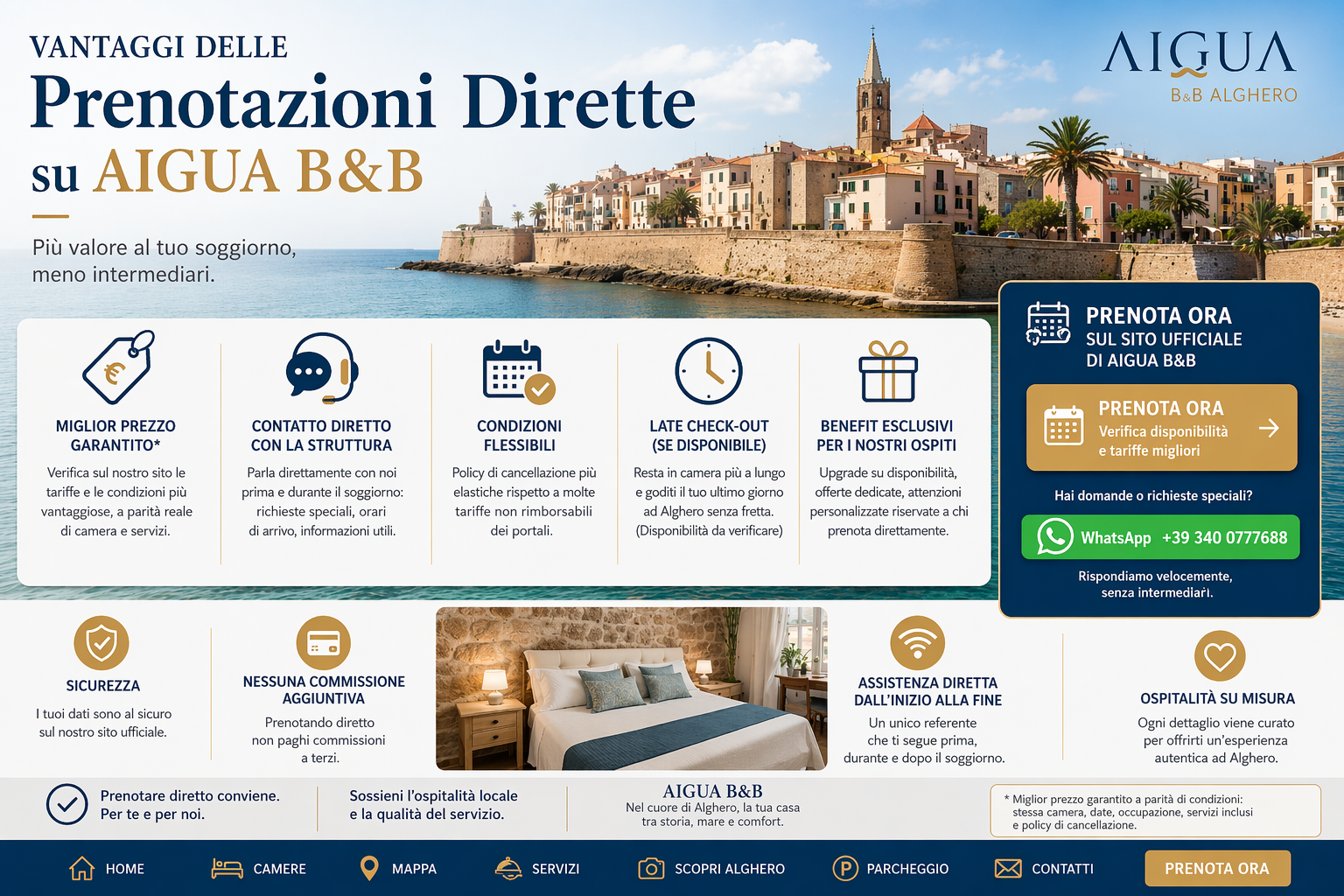 Book direct on the AIGUA B&B website