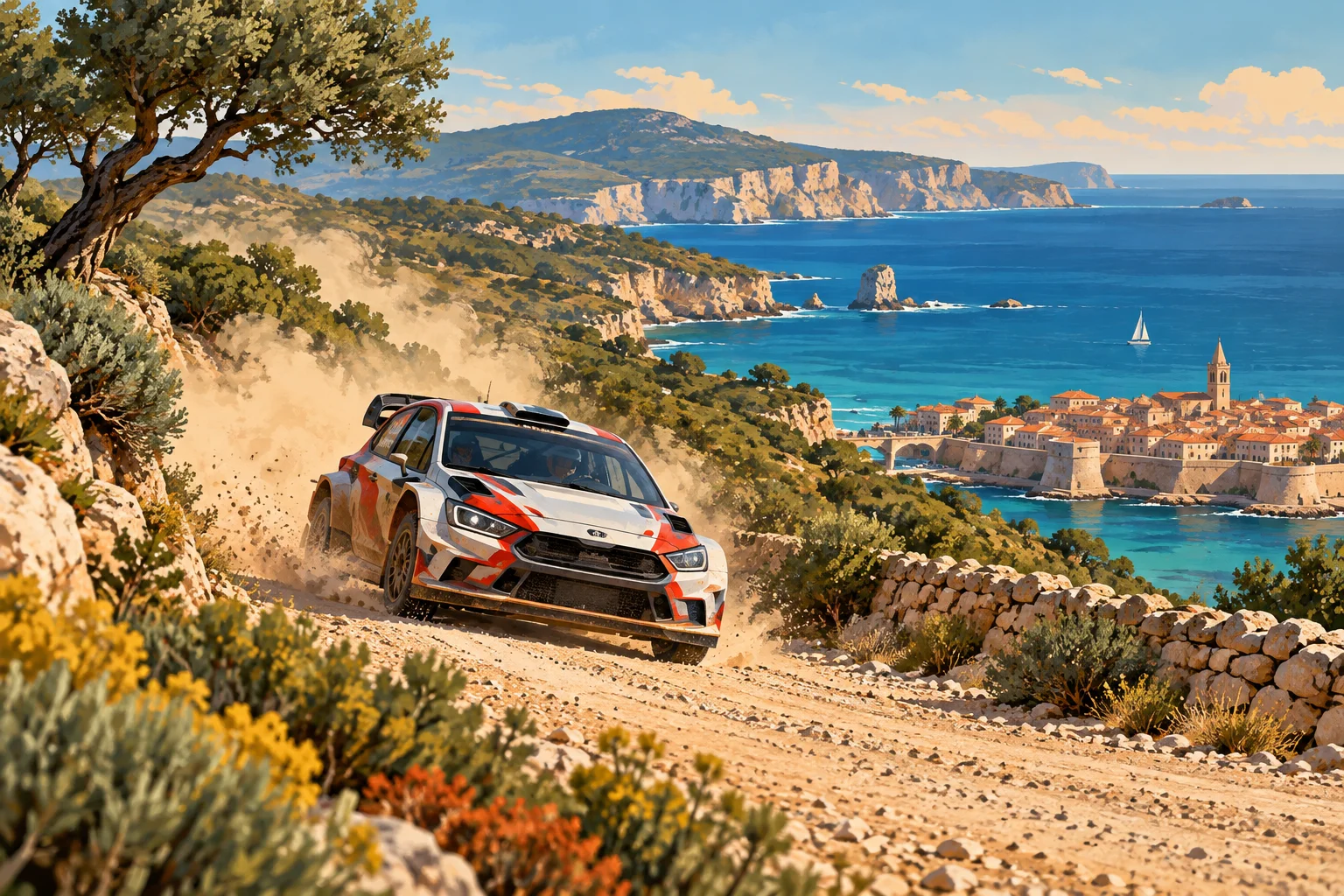 Where to stay in Alghero for Rally Italia Sardegna 2026 — editorial illustration