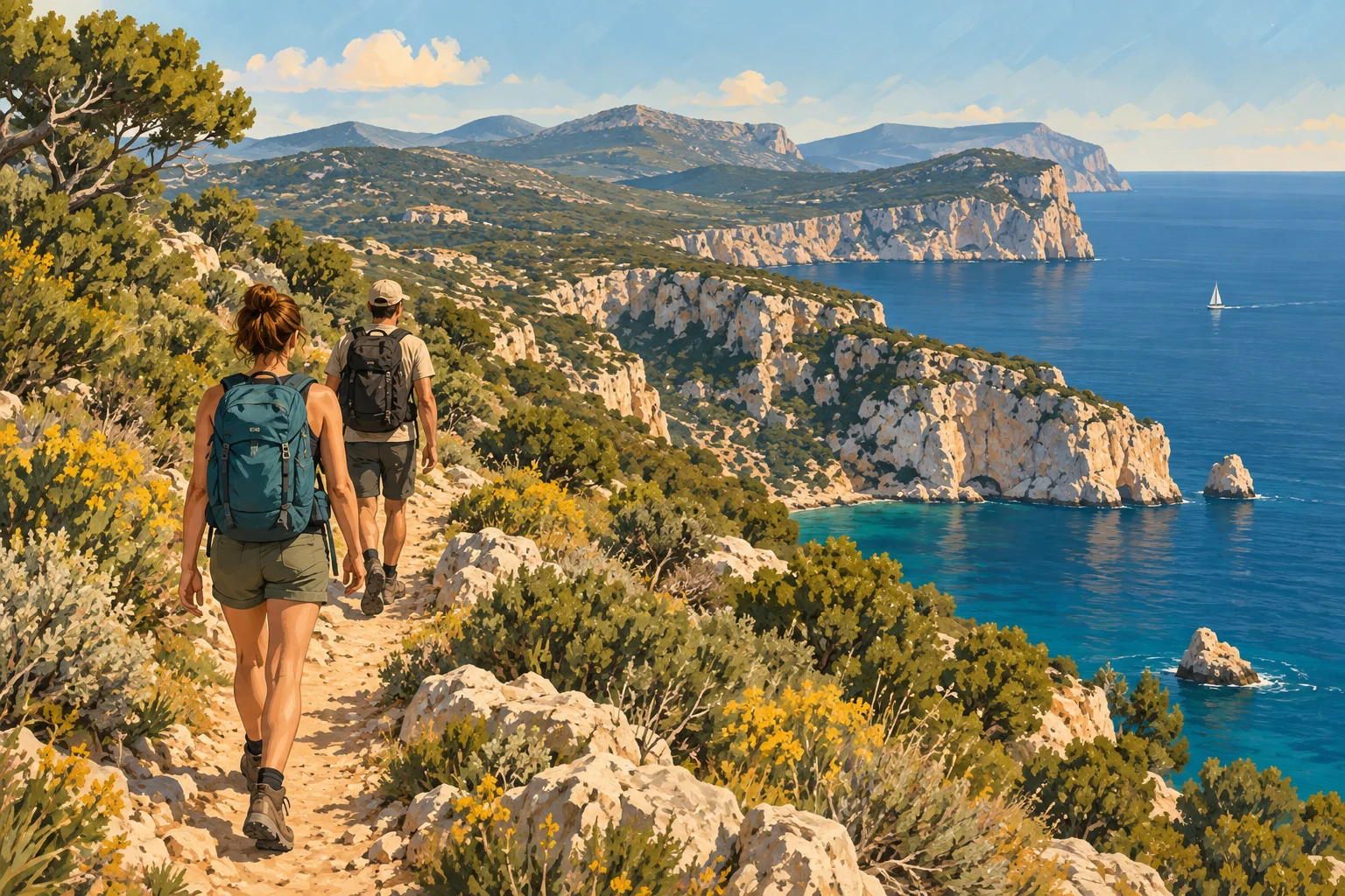 Trekking and Nature in Alghero: Guide to Porto Conte Park — editorial illustration