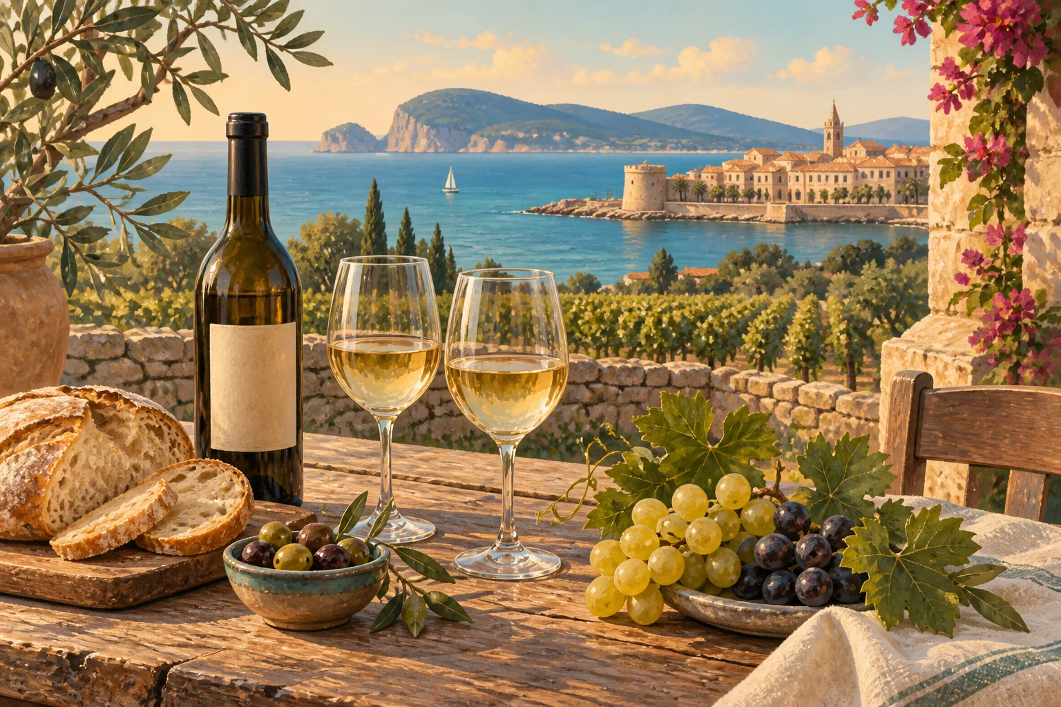 Weekend in a B&B with Wine Tasting in Alghero — editorial illustration